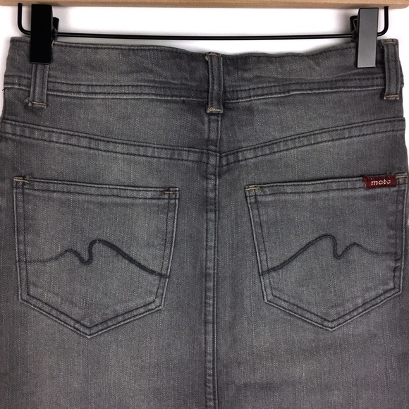 MAKERS OF TRUE ORIGINALS Pencil Skirt Denim Skinny Slim Stretch Grey Size 25 - Picture 4 of 9